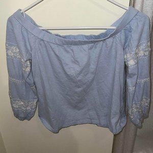 America  eagle off shoulder top